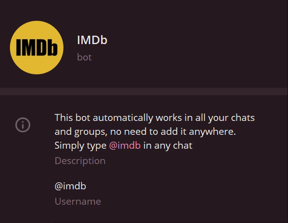 معرفی ربات تلگرام imdb